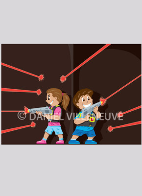 Laser Tag kids illustration